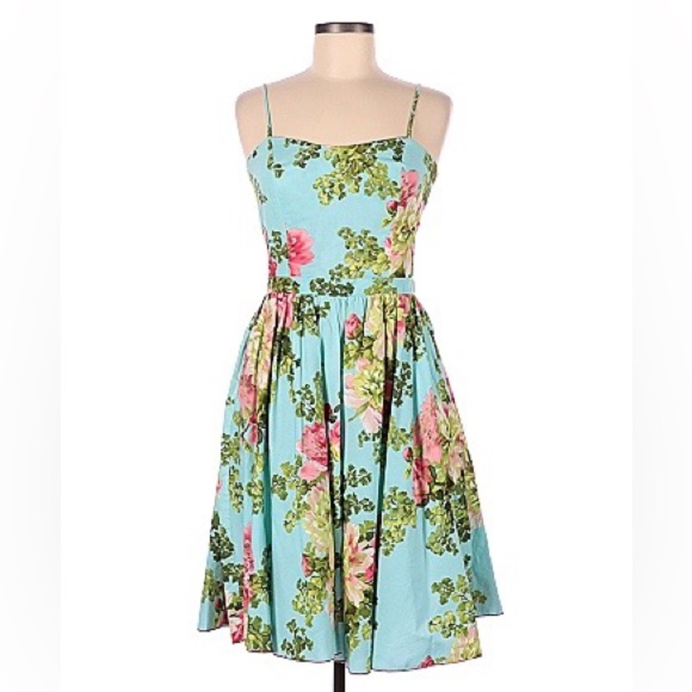 SOLD | Bernie Dexter Kay Swing Dress in Savannah Blue Floral - Medium Spring - Picture 3 of 8
